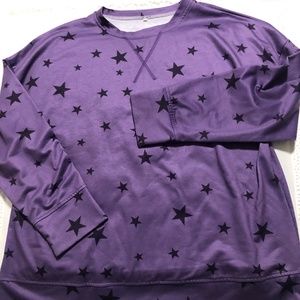Purple star long sleeve light sweatshirt size Large